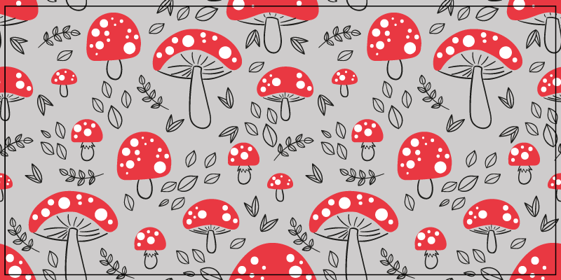Red Mushroom Pattern nature vinyl rug - TenStickers