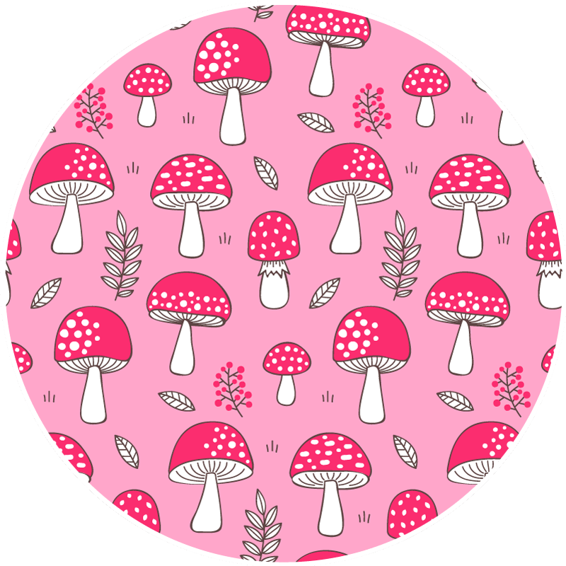 Charming Mushroom Illustration kitchen vinyl rug - TenStickers