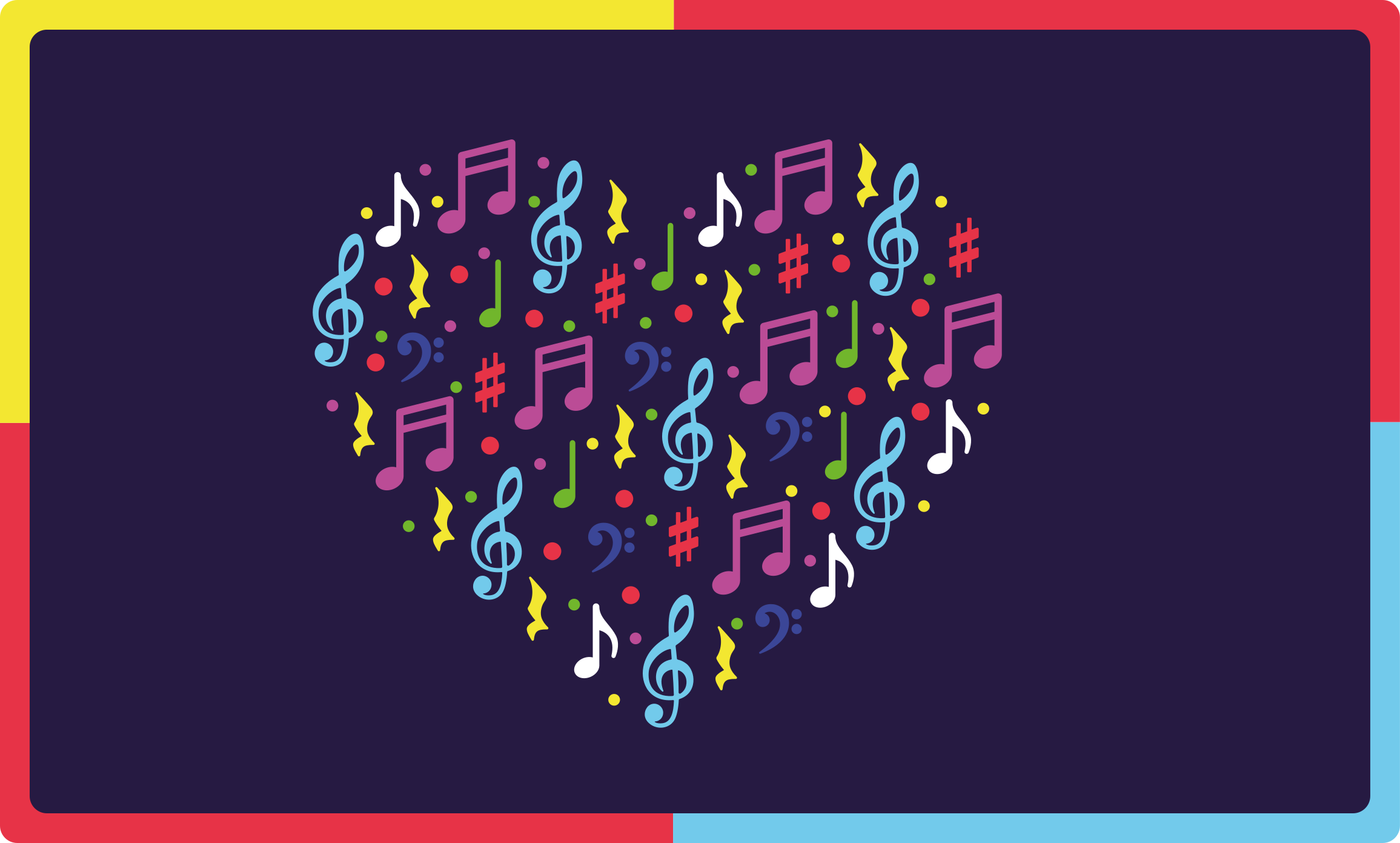 Kids vinyl rug colorful music heart - TenStickers