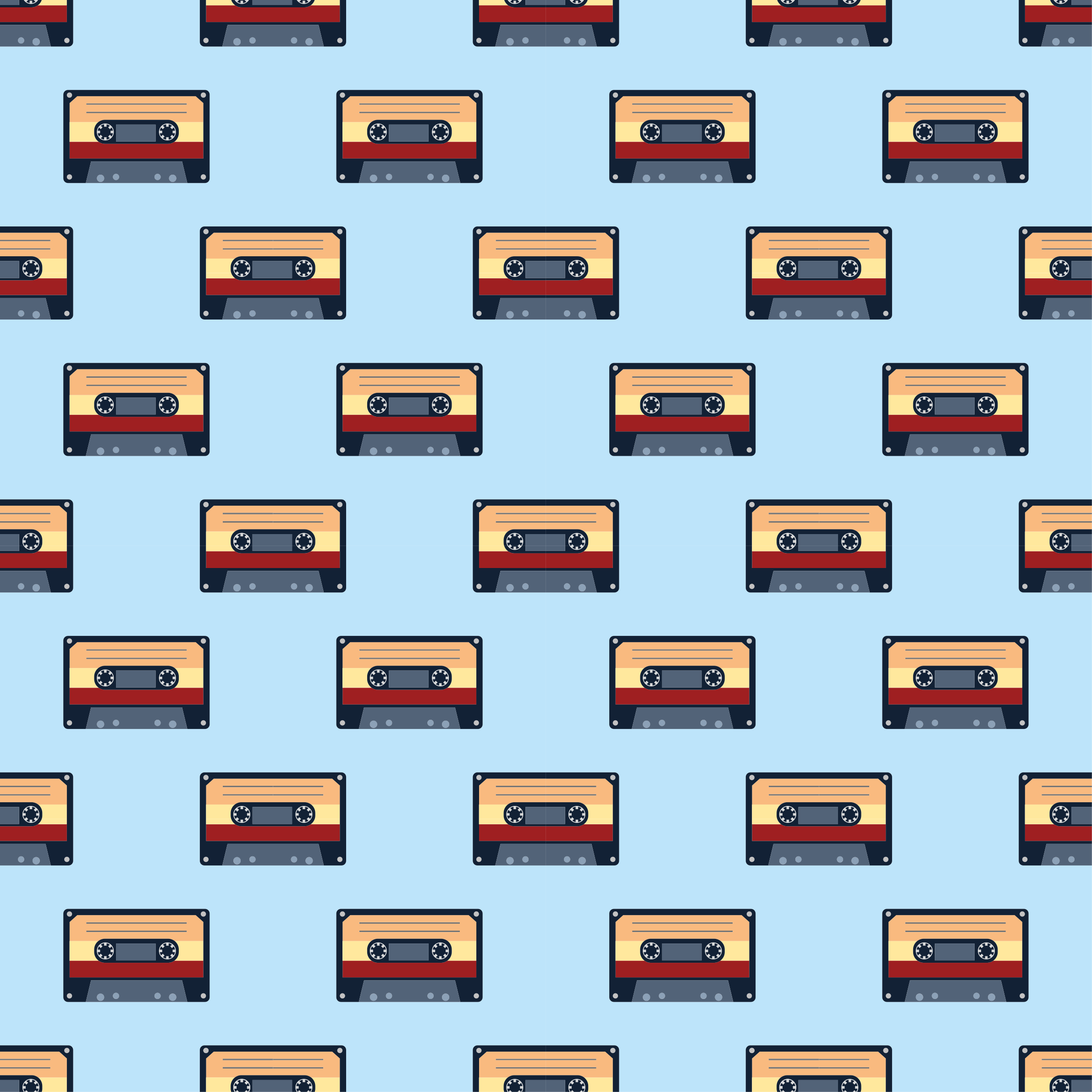 Kids vinyl rug in vintage cassette design - TenStickers