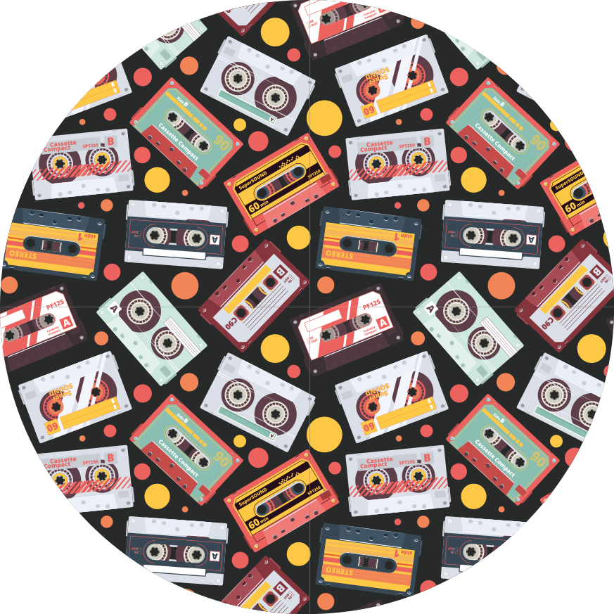 Vintage vinyl rug cassette pattern design - TenStickers