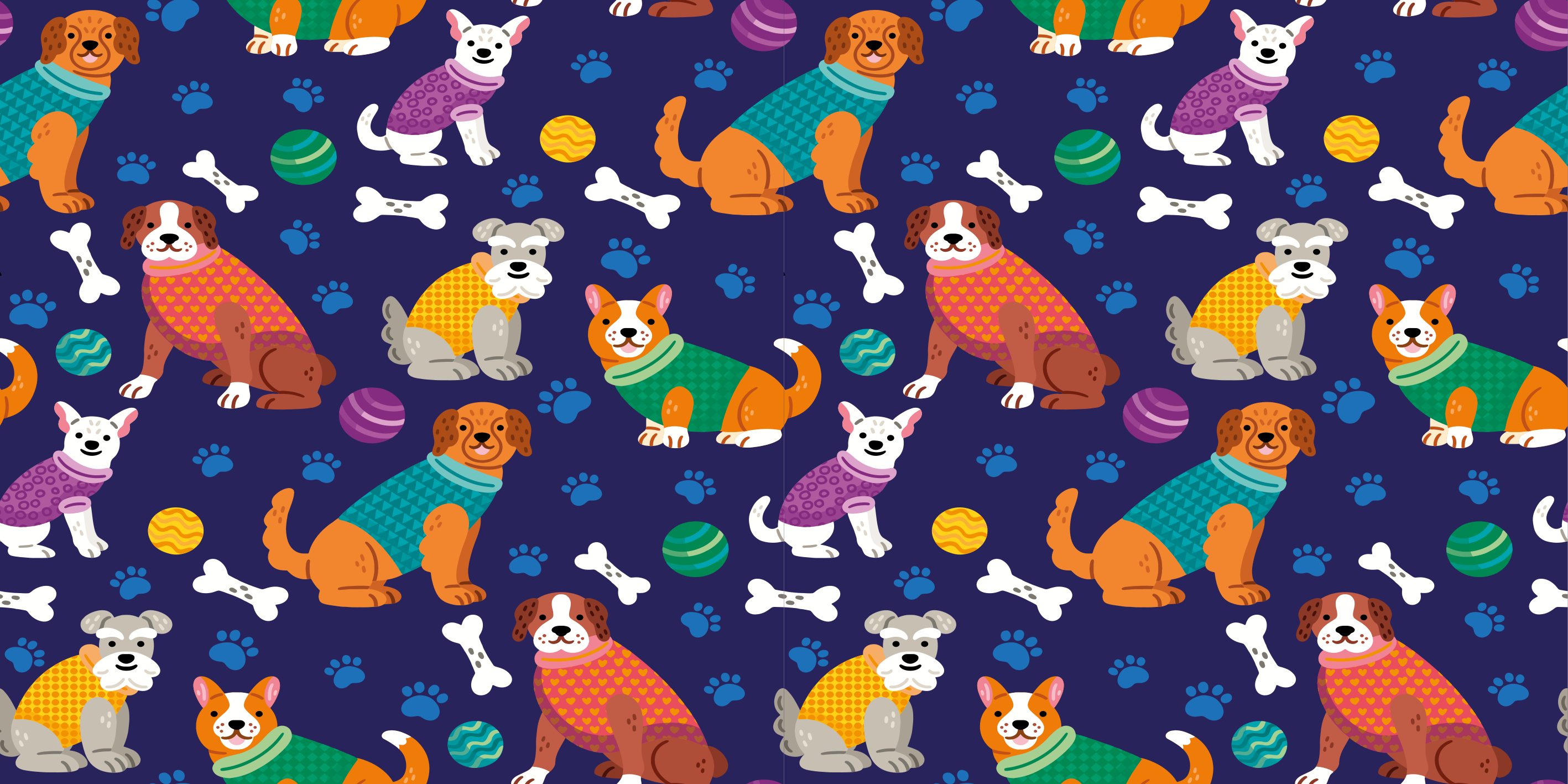 Colorful dressed puppies kids vinyl rug - TenStickers