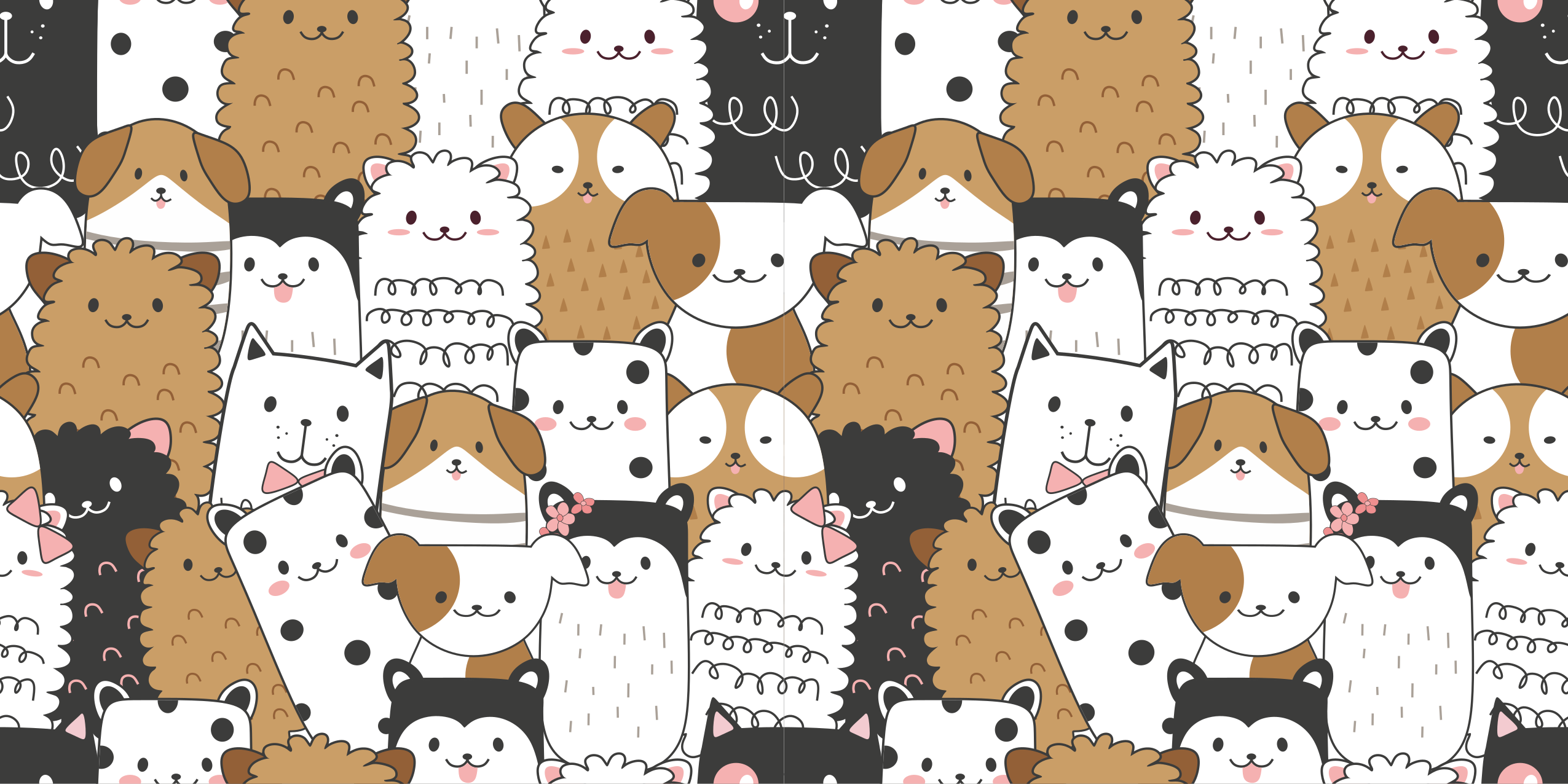 Animal vinyl rug with cute animal faces - TenStickers