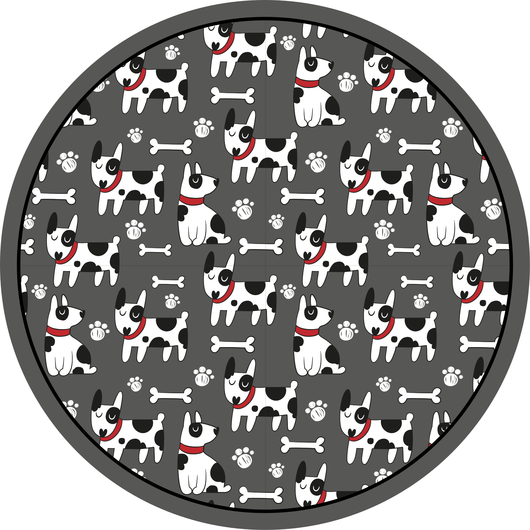Playful Dog Patterns kids vinyl rug - TenStickers