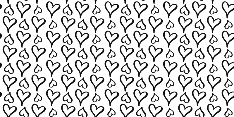 Textured vinyl rug with black heart design - TenStickers