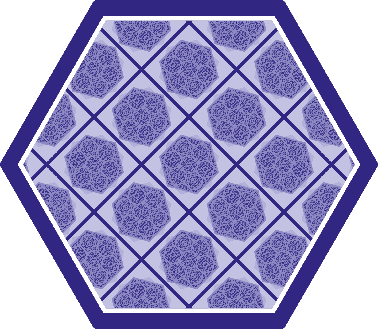 Purple hexagonal pattern bathroom vinyl rug - TenStickers