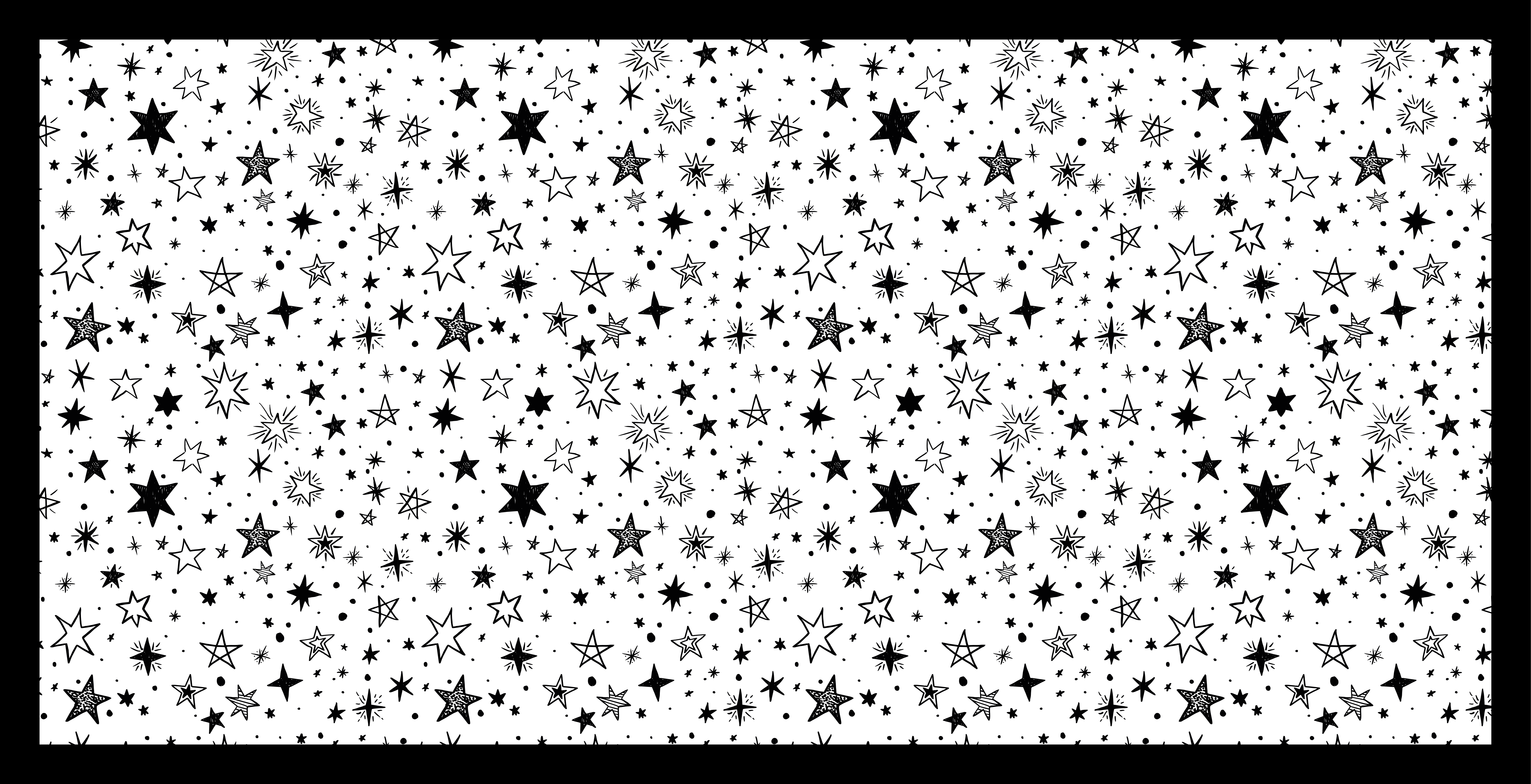 Black star white background rectangular rug - TenStickers