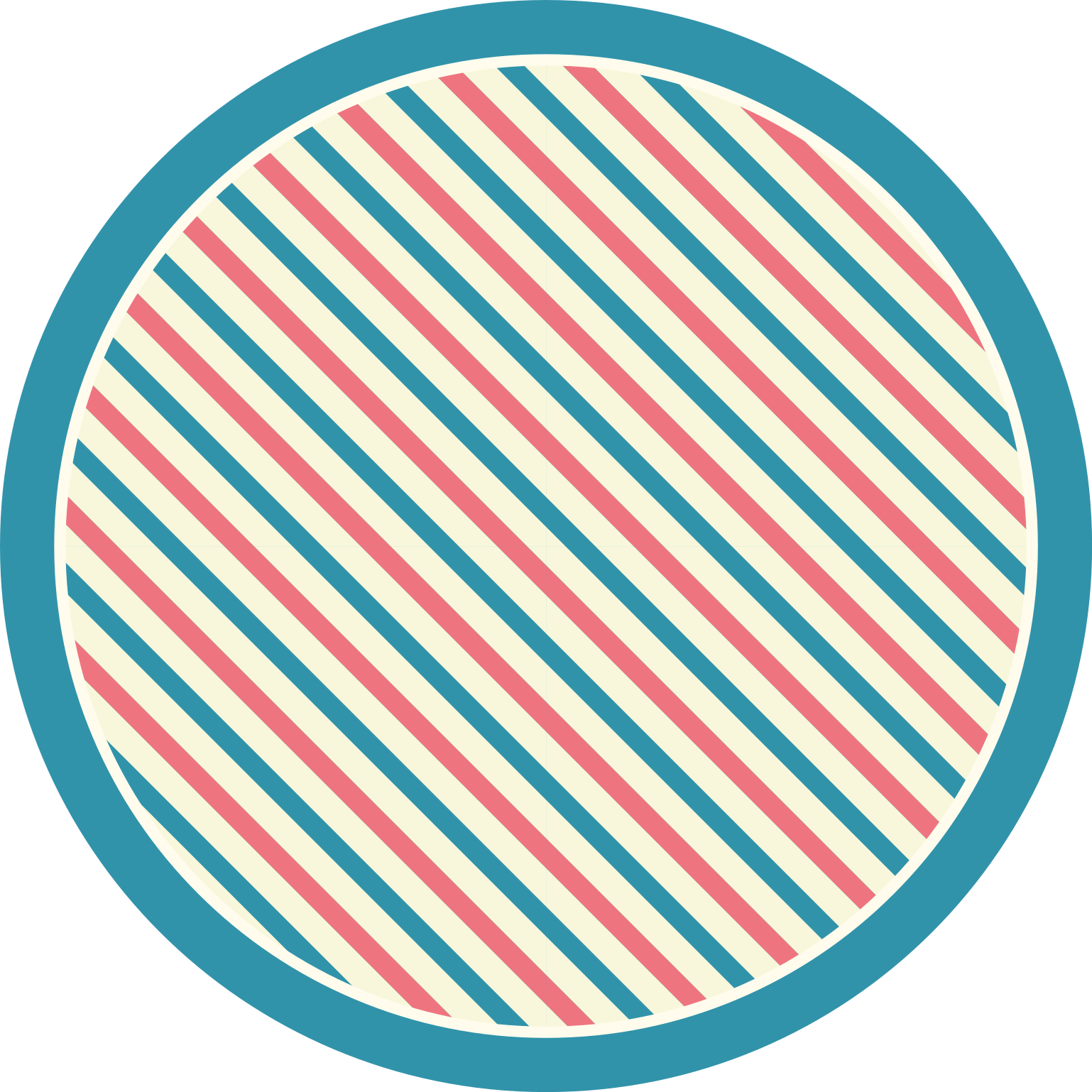 Vibrant Striped Round striped vinyl rug - TenStickers