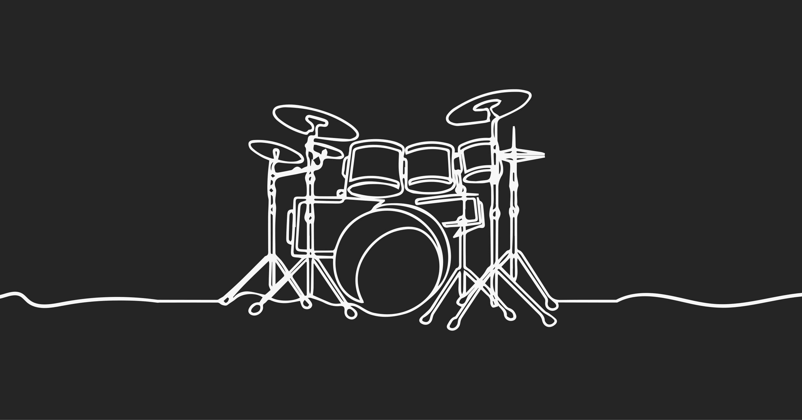Drum Set Silhouette teen vinyl rug - TenStickers