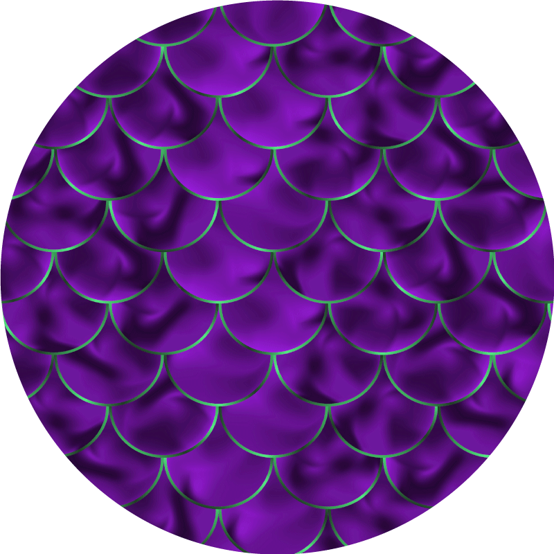 Circular vinyl rug with purple scallop design - TenStickers