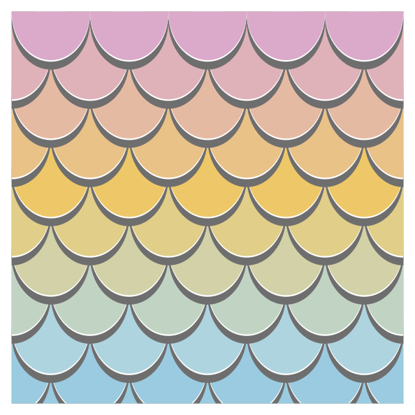 Pastel fish scales textured vinyl rug - TenStickers