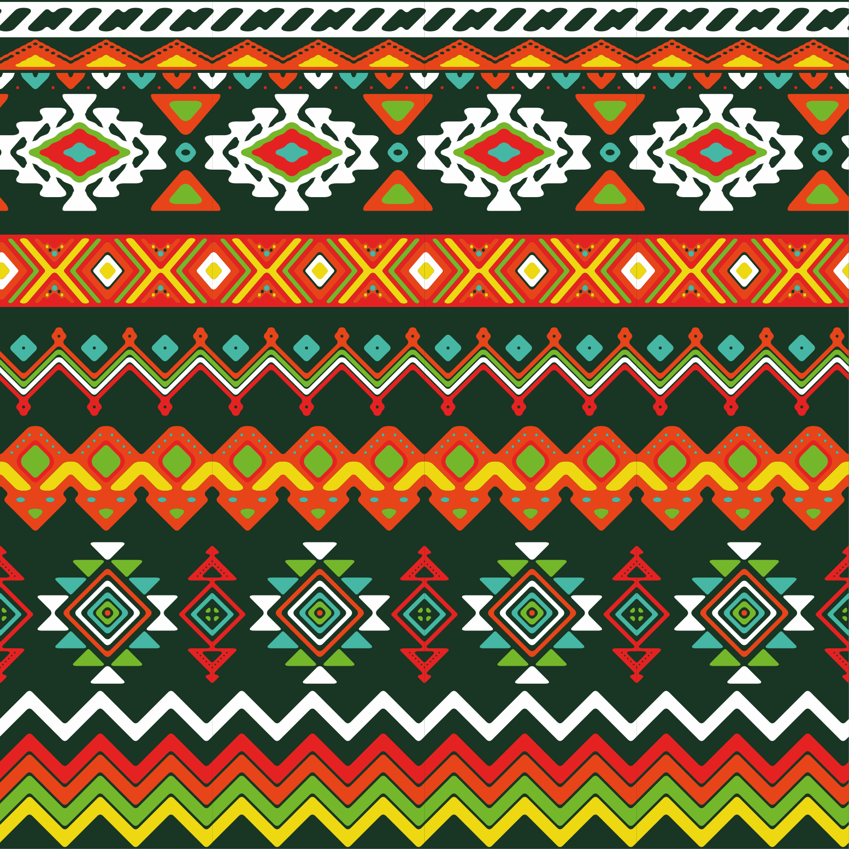 Colorful geometric design ethnic rug - TenStickers
