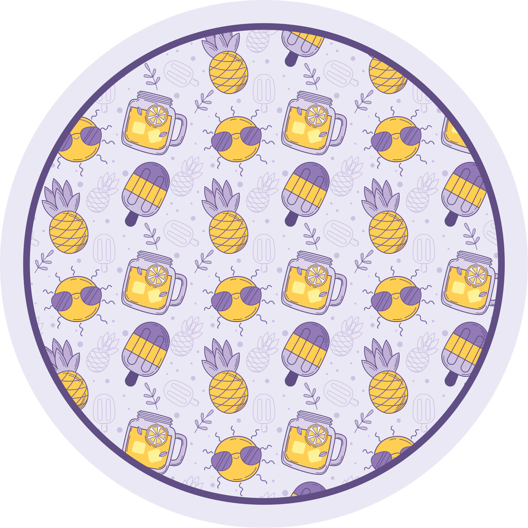 Tropical Summer Fun kids vinyl rug - TenStickers