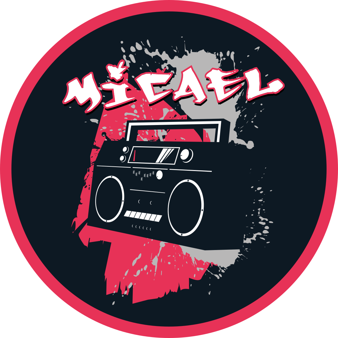 Retro Boombox Theme custom vinyl rug - TenStickers