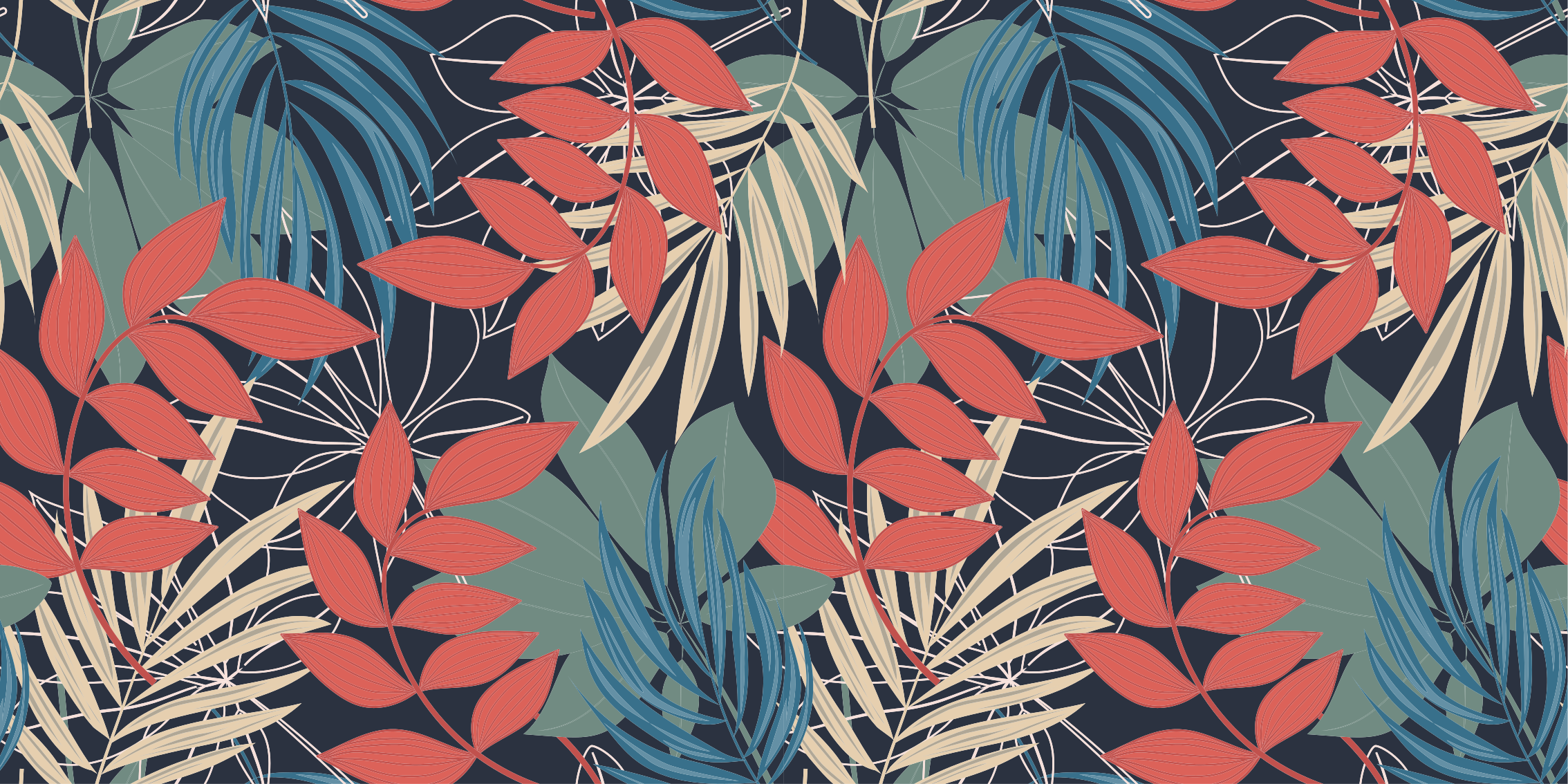 Modern elegant fauna flora pattern floral rug - TenStickers