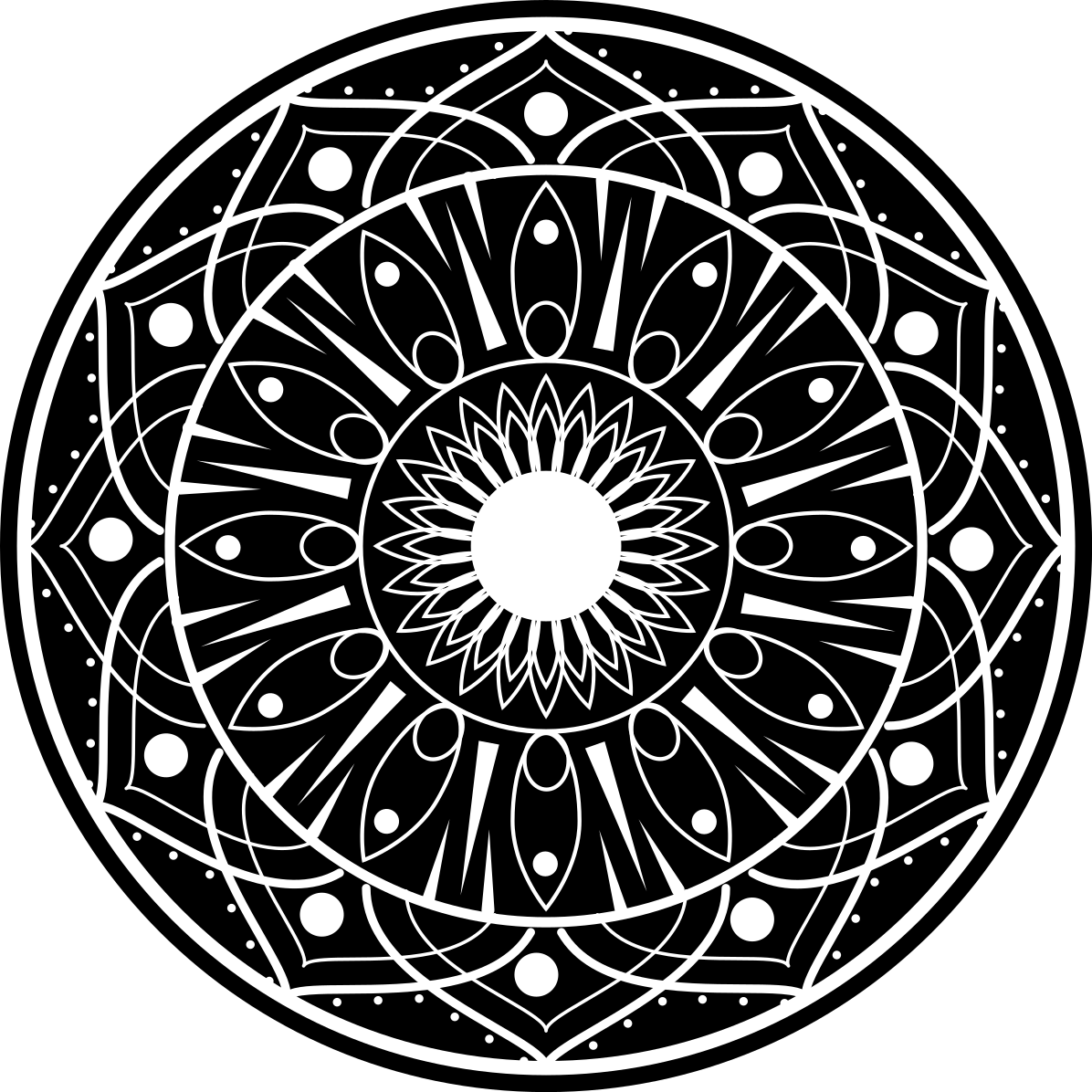 Mandala vinyl rug elaborate mandala design - TenStickers