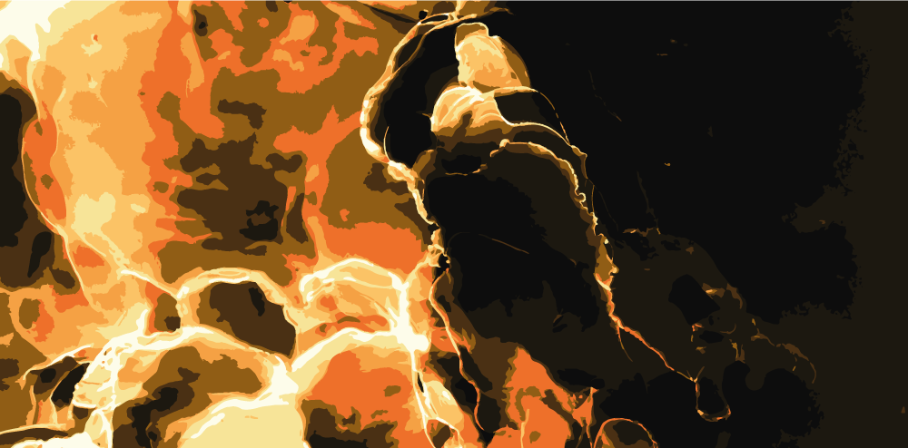 Marble style painting effect yellow modern rug - TenStickers