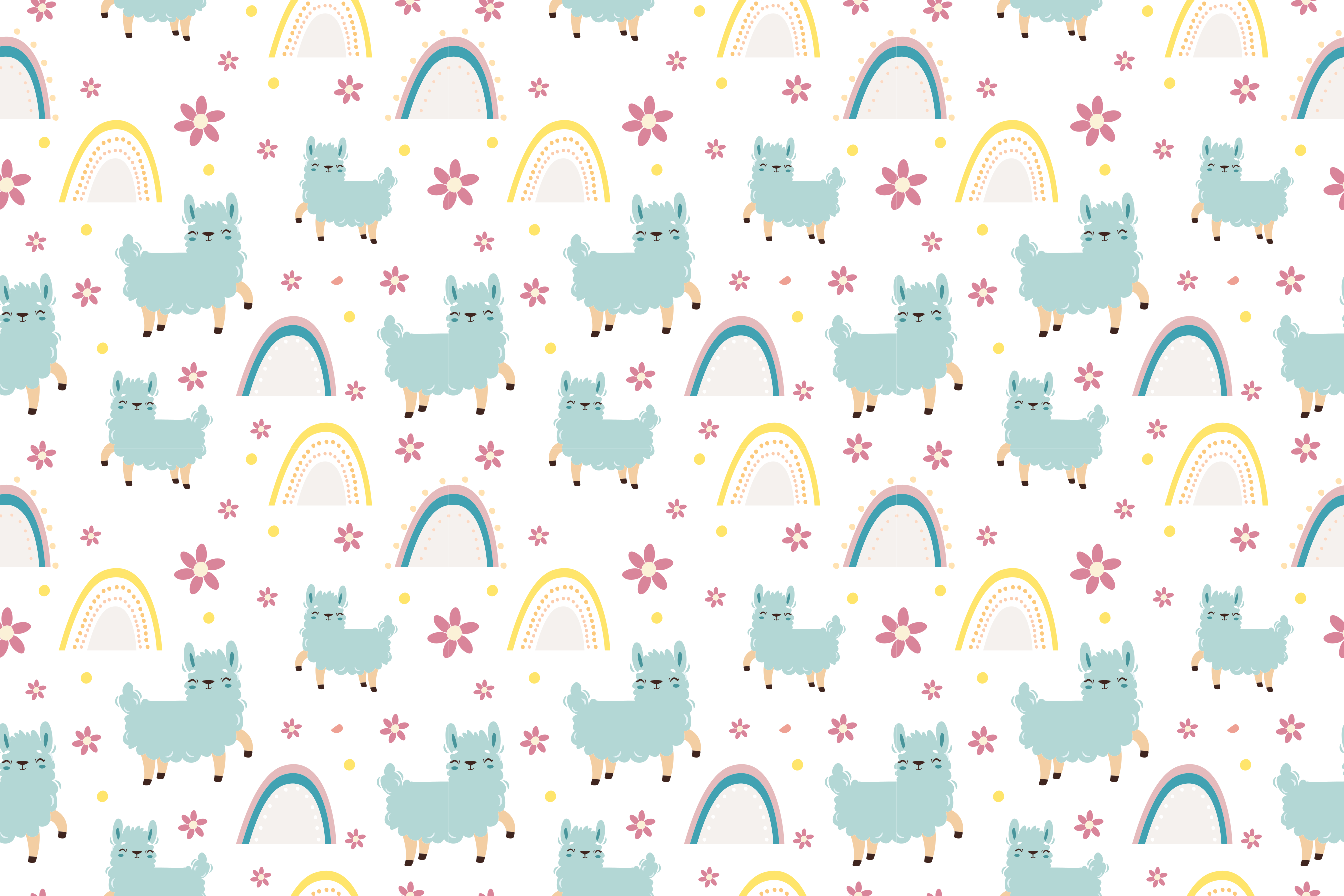 Funny sheep unicorns pattern kids vinyl rug - TenStickers