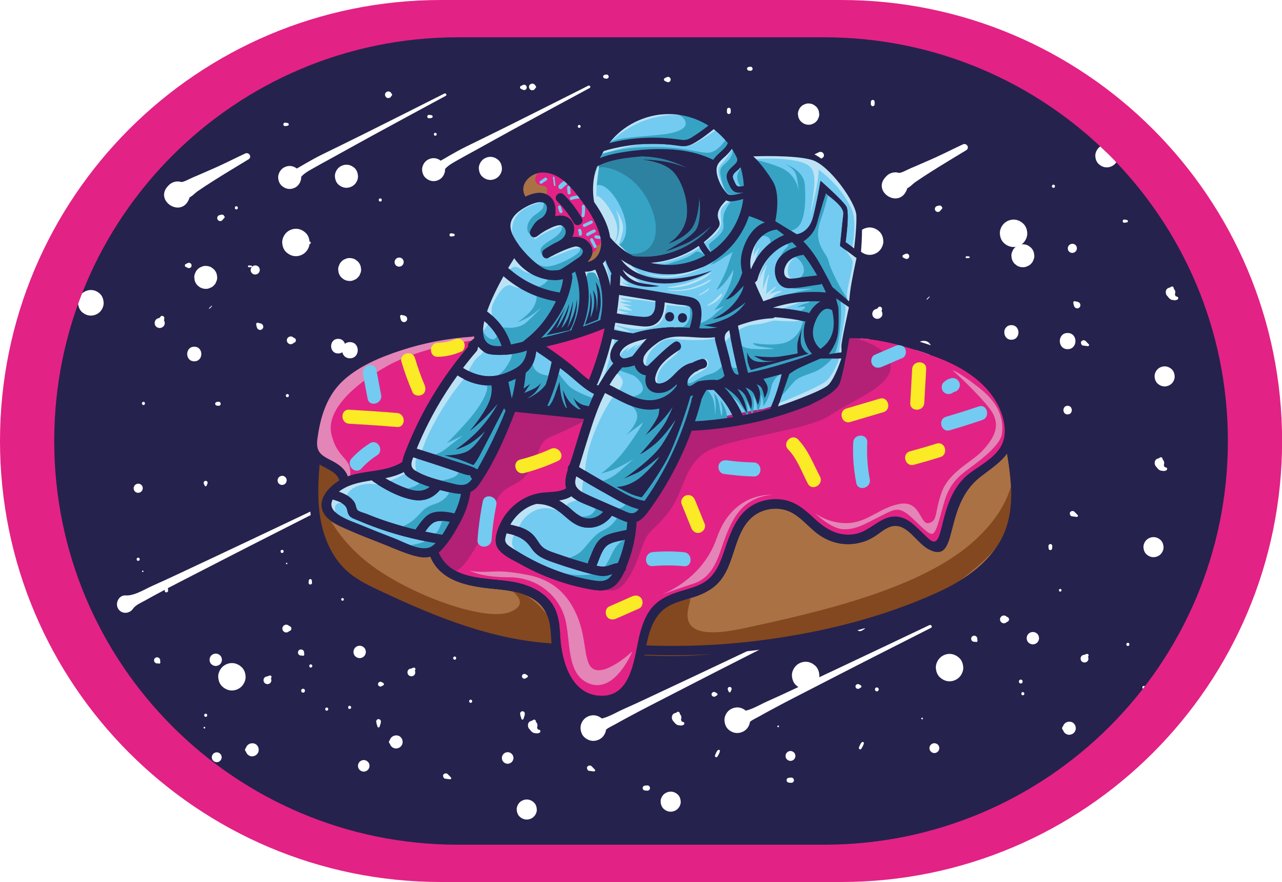Astronaut On Donut teen vinyl rug - TenStickers