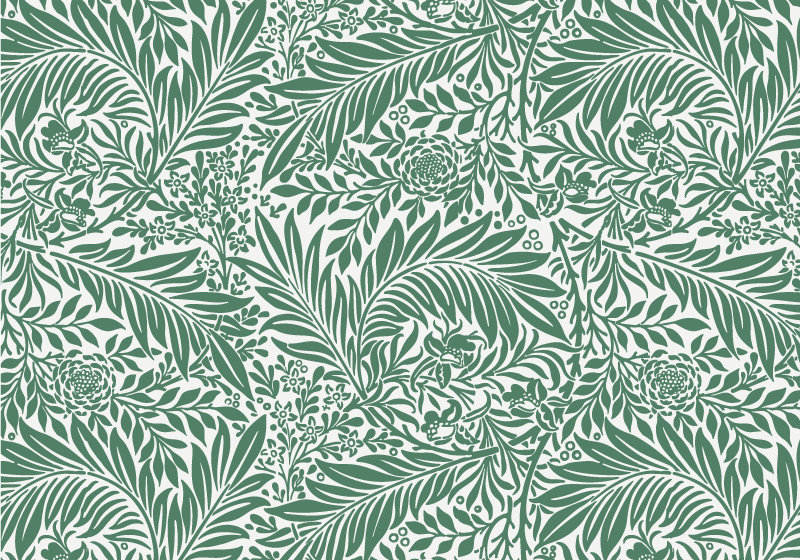 Green Foliage Pattern floral vinyl rug - TenStickers