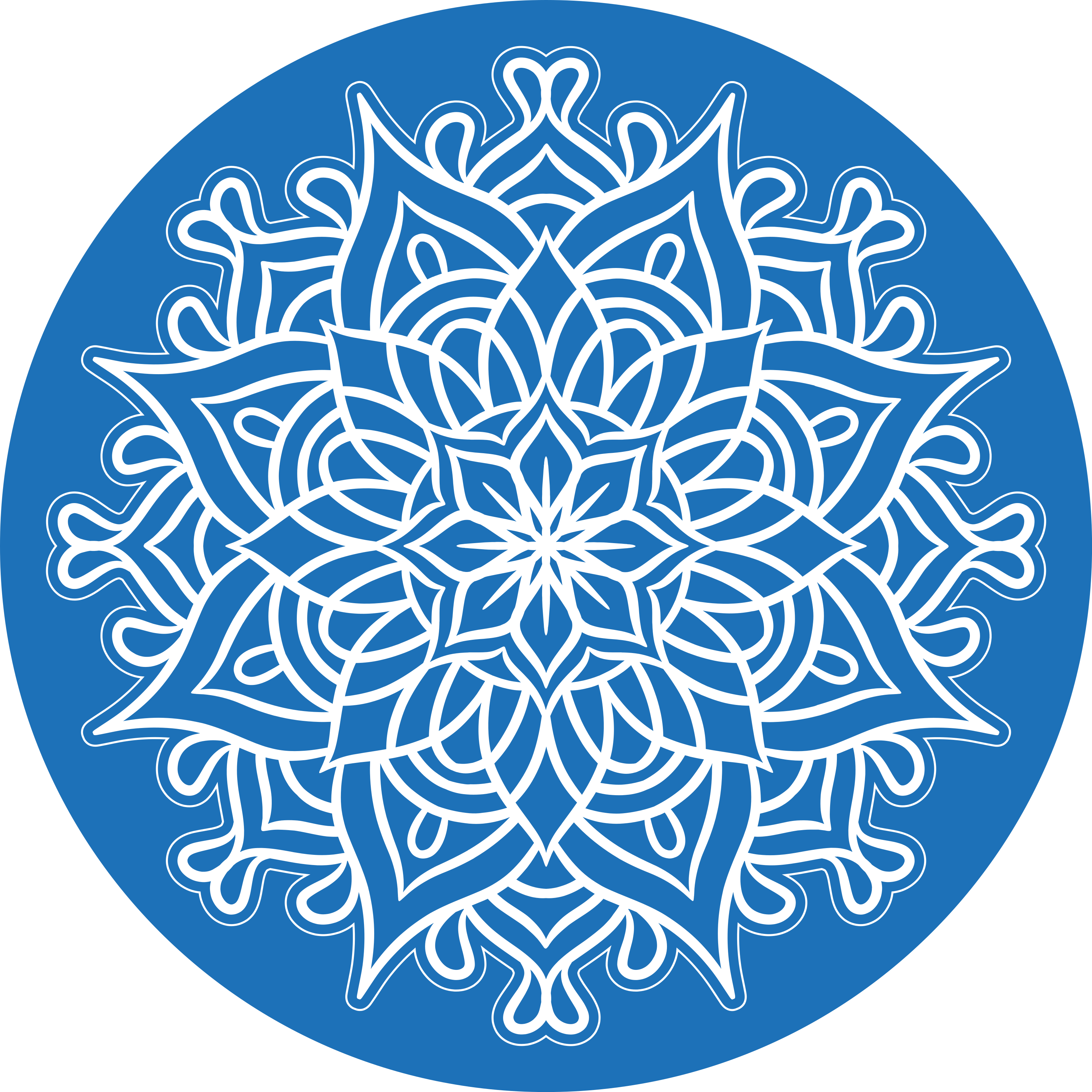 Light blue snow mandala mandala vinyl rug - TenStickers