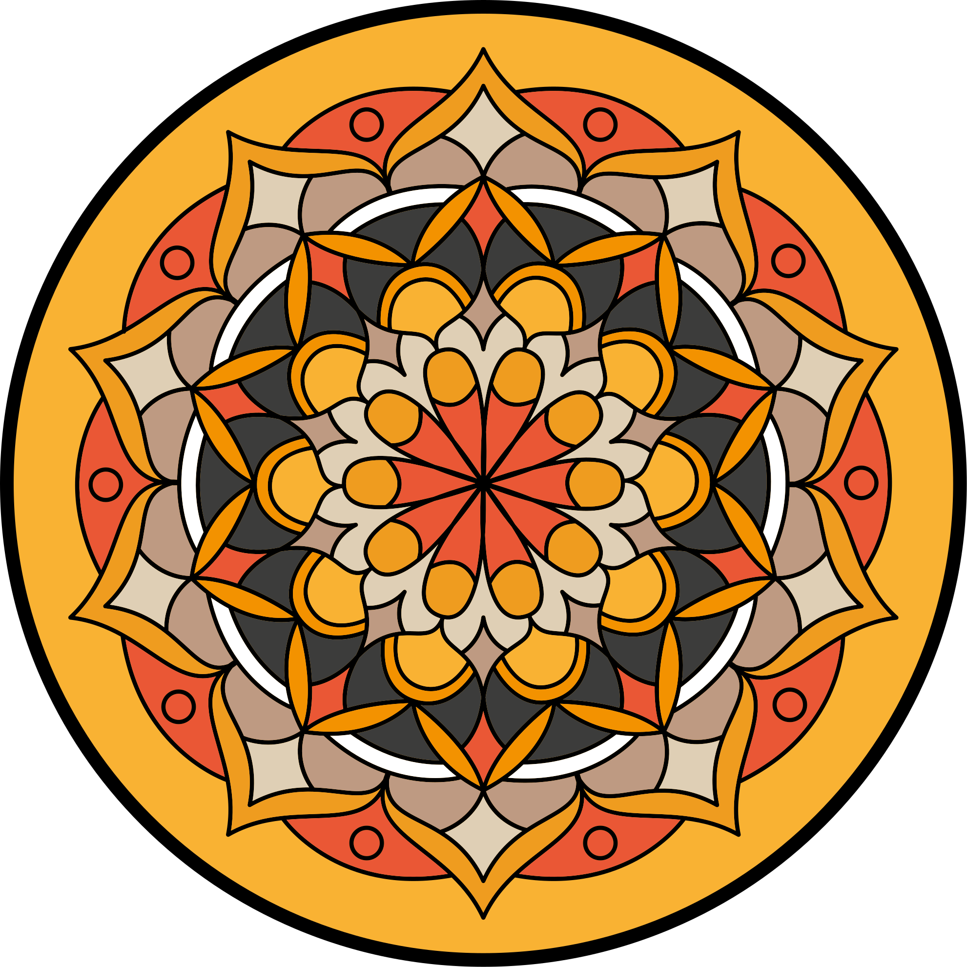 Vibrant Mandala Element circular vinyl rug - TenStickers