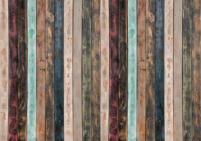 Colorful classic planks wood effect vinyl rug - TenStickers