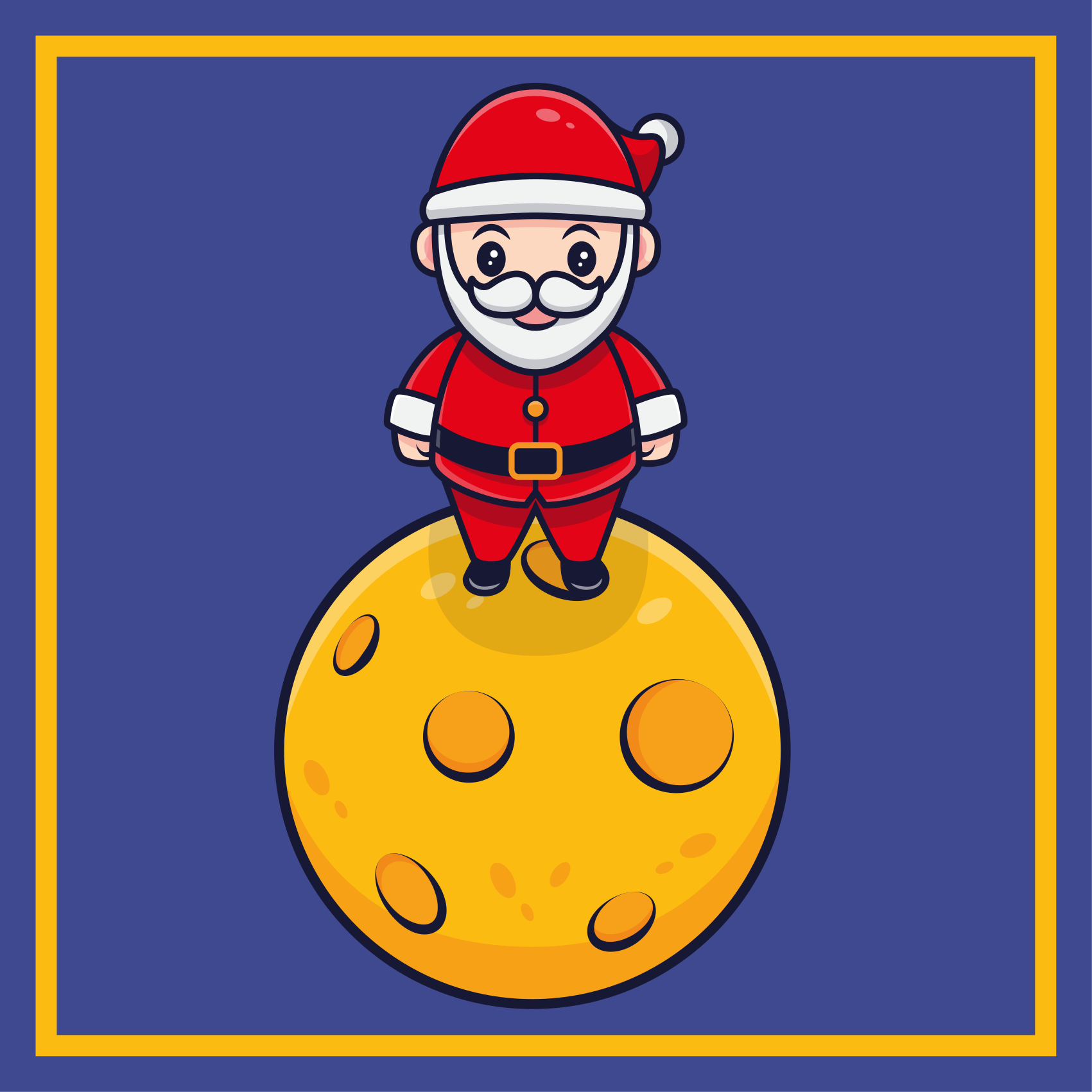 SANTA ON MOON halloween vinyl rug - TenStickers