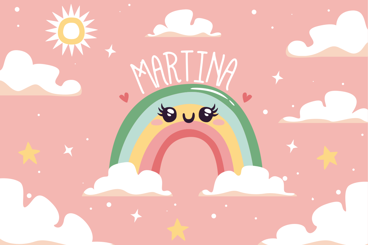 Cute Rainbow Scene custom vinyl rug - TenStickers