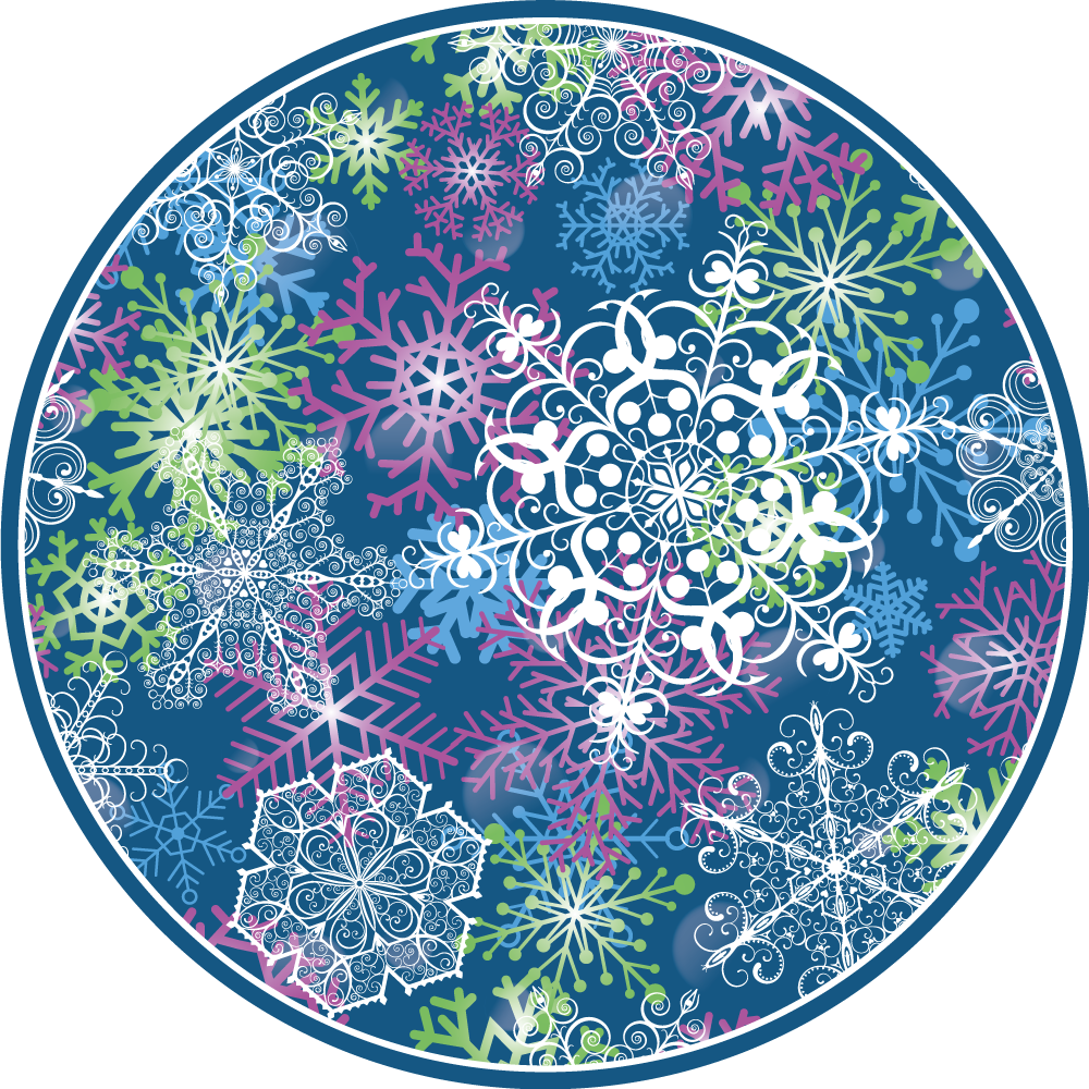 Colorful Snowflake Pattern Christmas vinyl rug - TenStickers