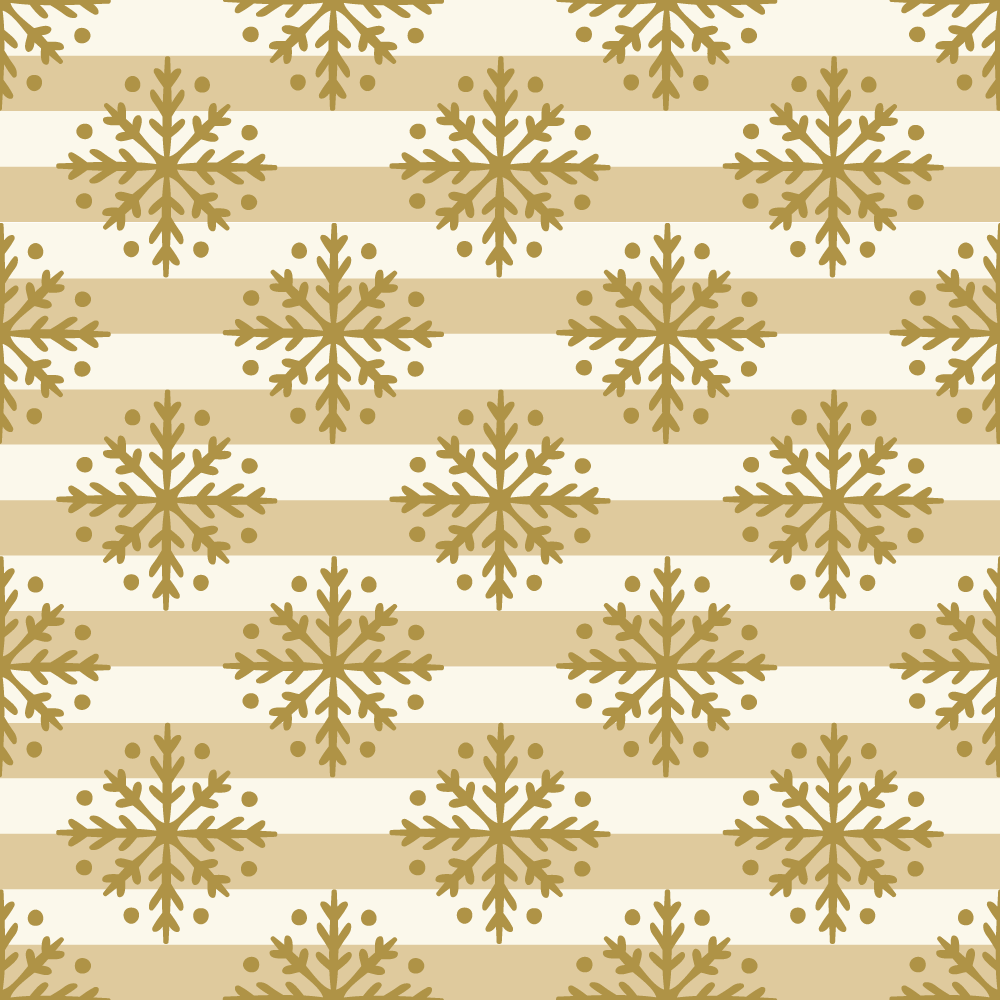 Gold snowflakes and stripes Christmas vinyl rug - TenStickers