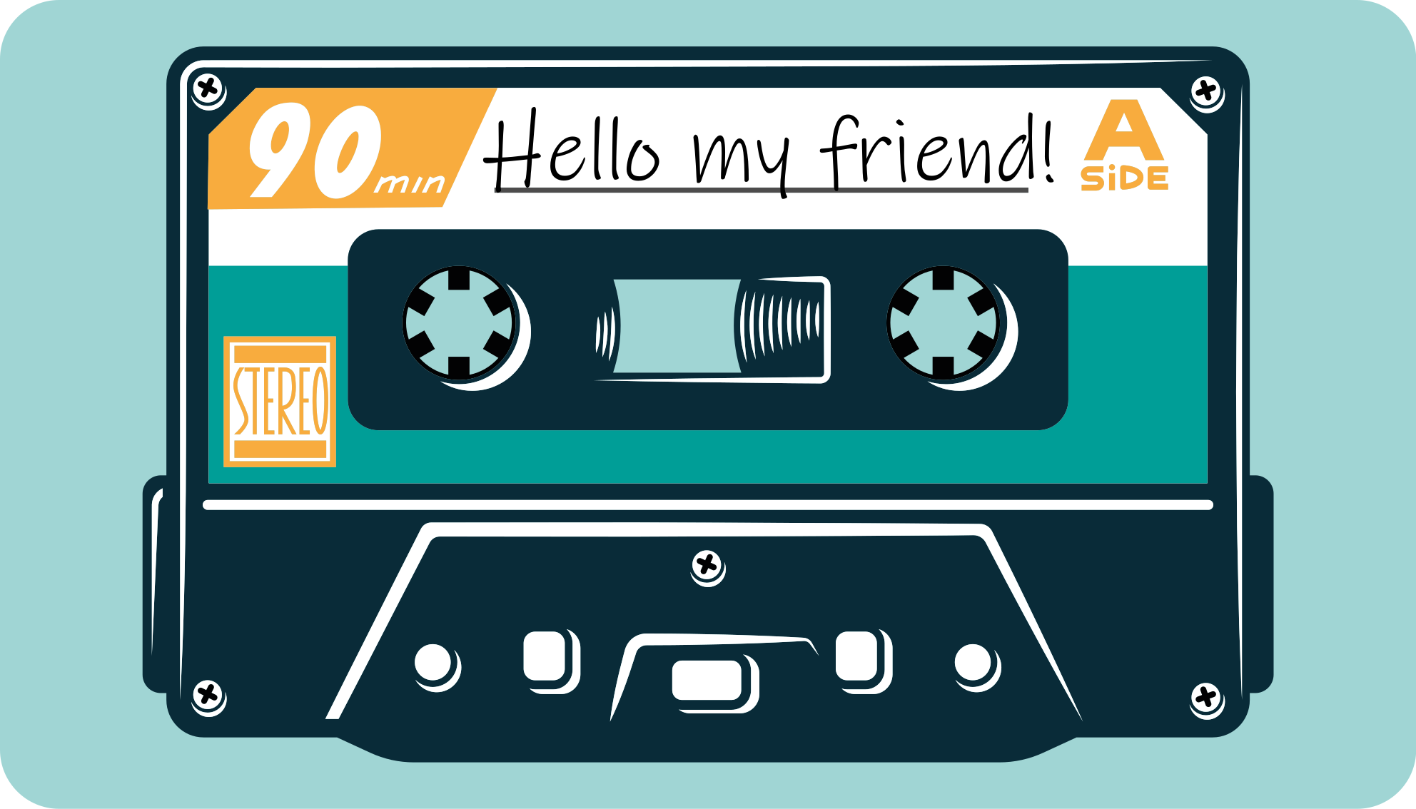 Cassette Tape Greeting custom vinyl rug - TenStickers