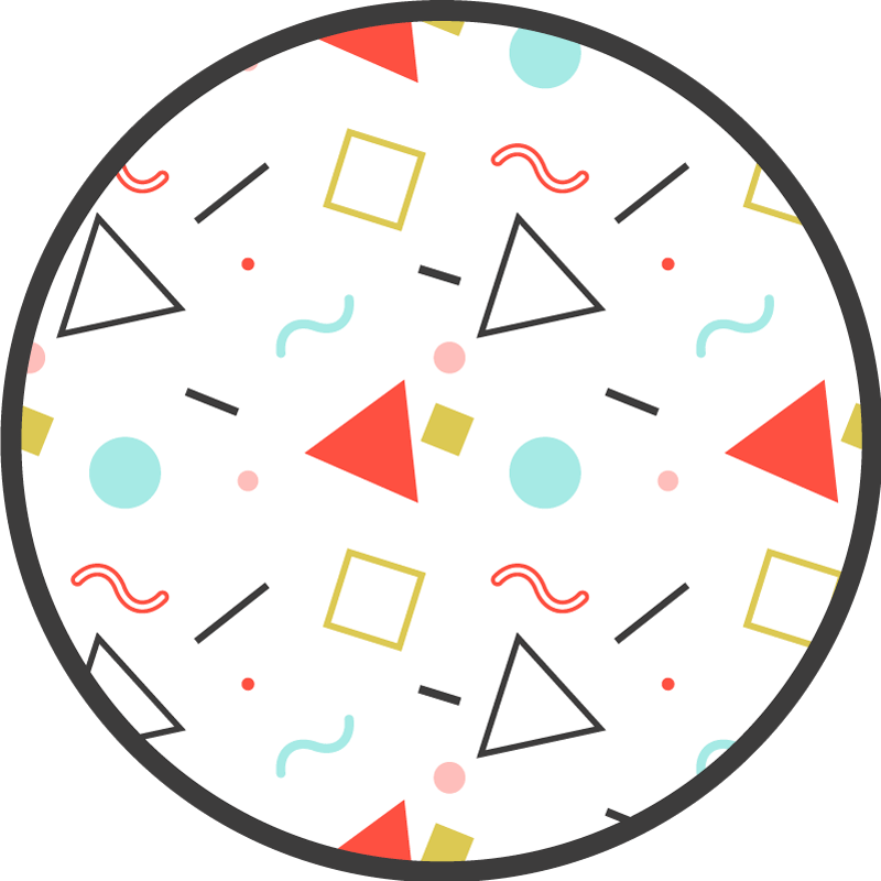 Geometric vinyl rug in vibrant colorful shapes - TenStickers