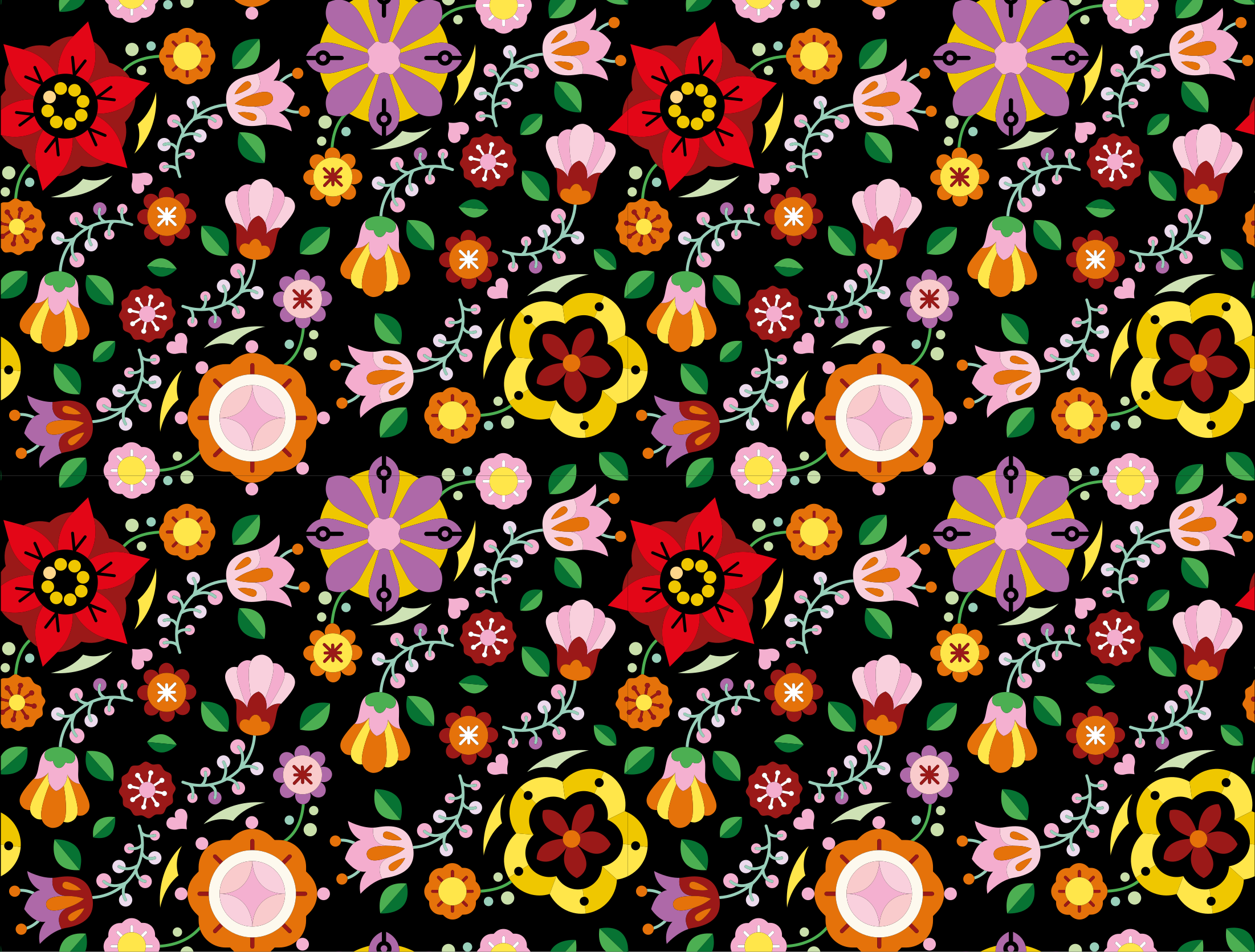 Bright Botanical Illustration floral vinyl rug - TenStickers