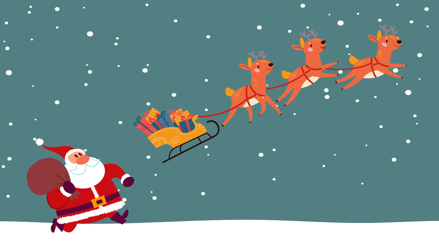 Santa's Sleigh Journey Christmas vinyl rug - TenStickers