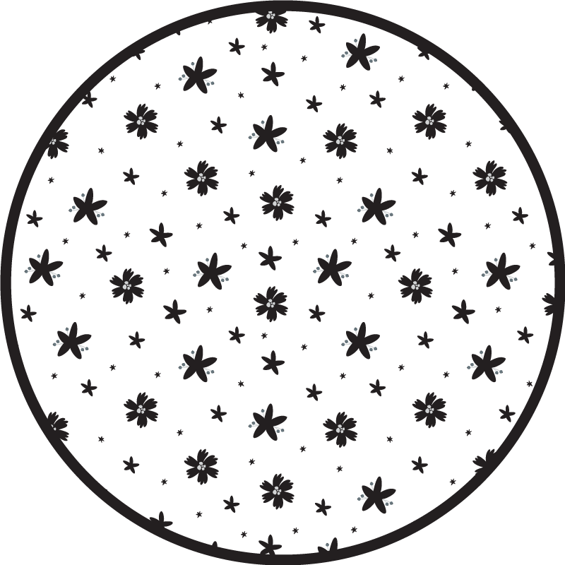 Floral star pattern floral vinyl rug - TenStickers