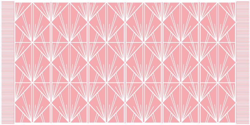 Modern art pink and white deco geometric rugs - TenStickers