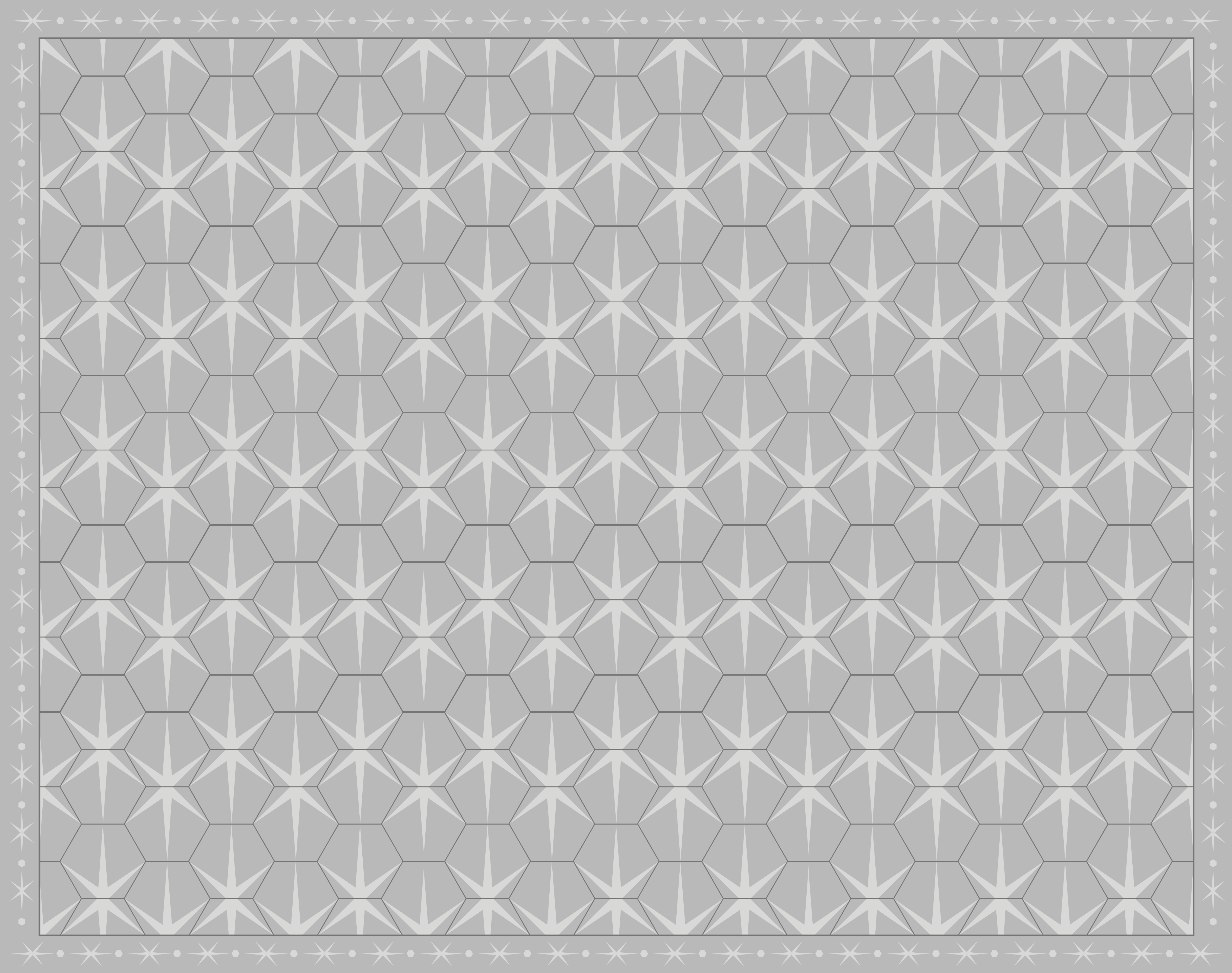 Hexagonal star pattern grey vinyl rug - TenStickers