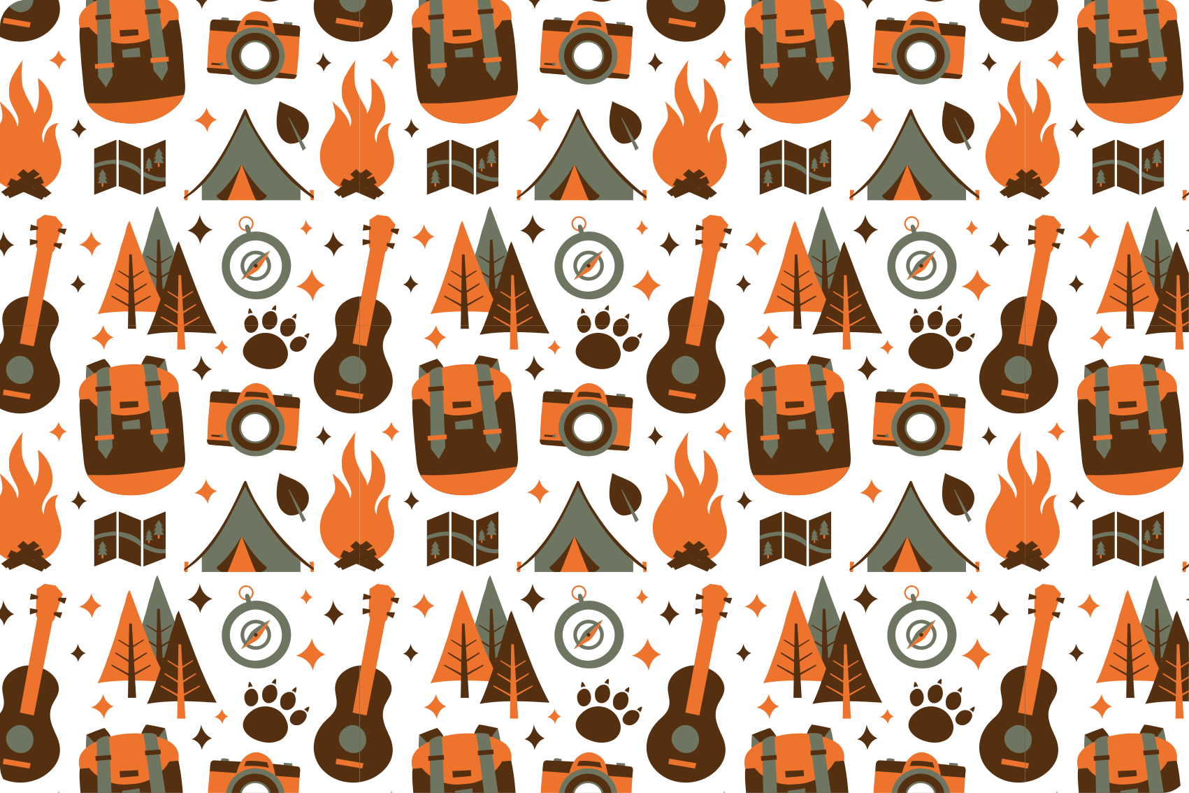 Adventure Camping Icons kids vinyl rug - TenStickers