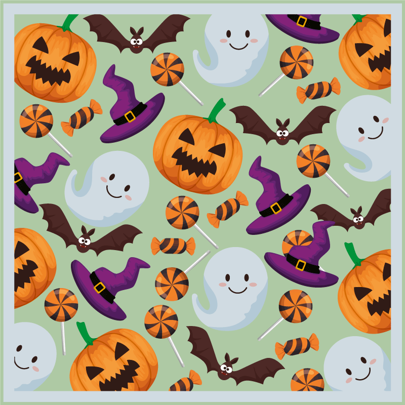 Halloween vinyl rug happy halloween atmosphere - TenStickers