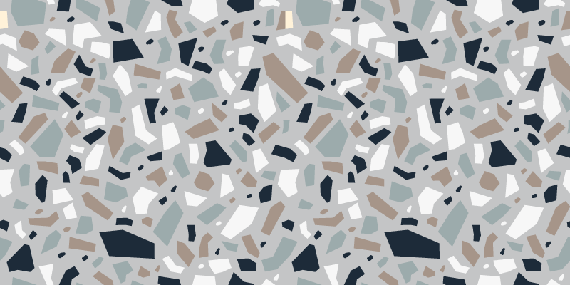 Fragmented grey terrazzo stone effect vinyl rug - TenStickers