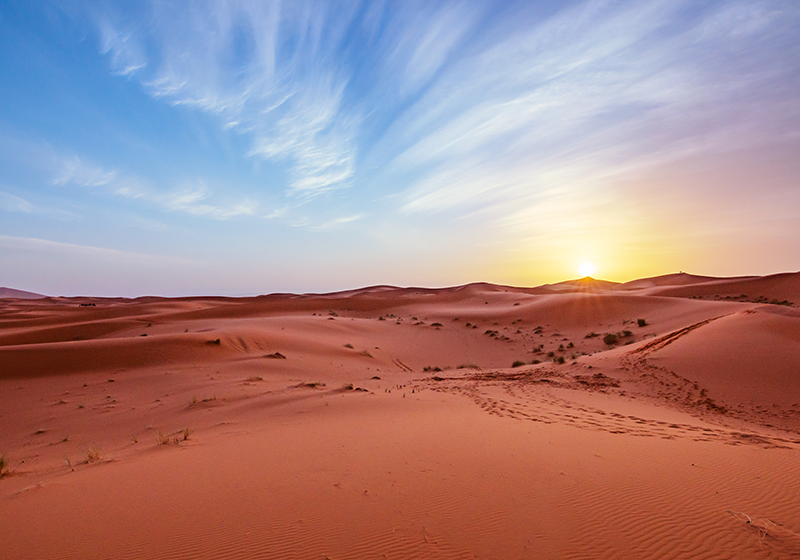 Desert in front of a sunrise bedroom rug - TenStickers