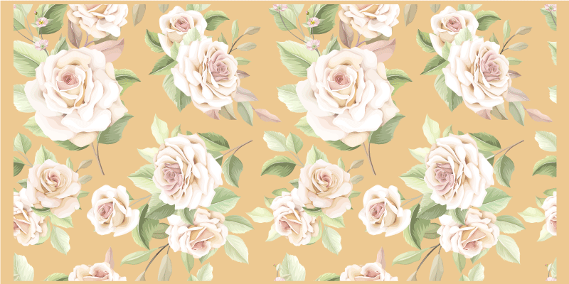 Gentle blossom grace floral vinyl rug - TenStickers
