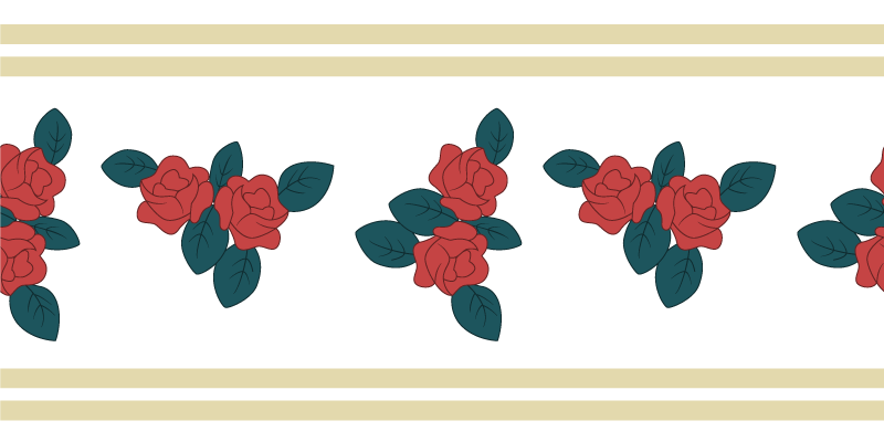 Floral Border Pattern carpet roses - TenStickers