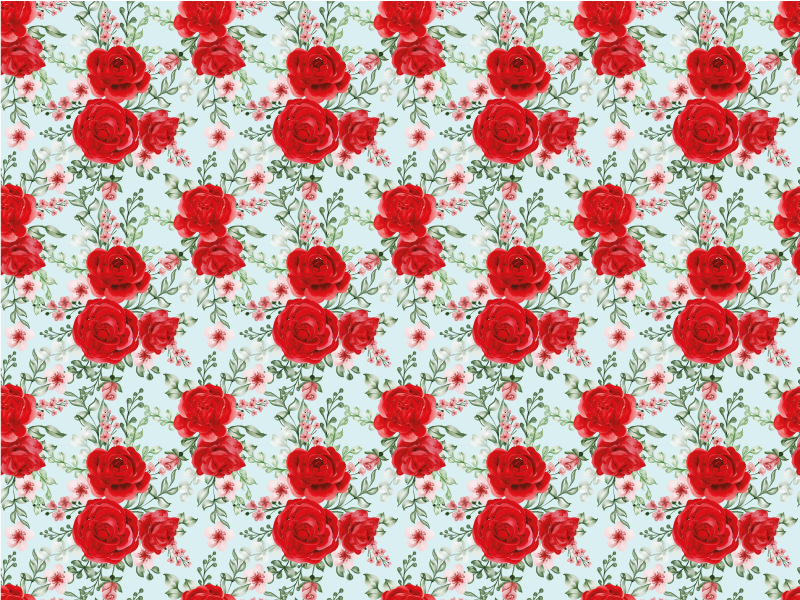 Red Floral Elegance floral vinyl rug - TenStickers