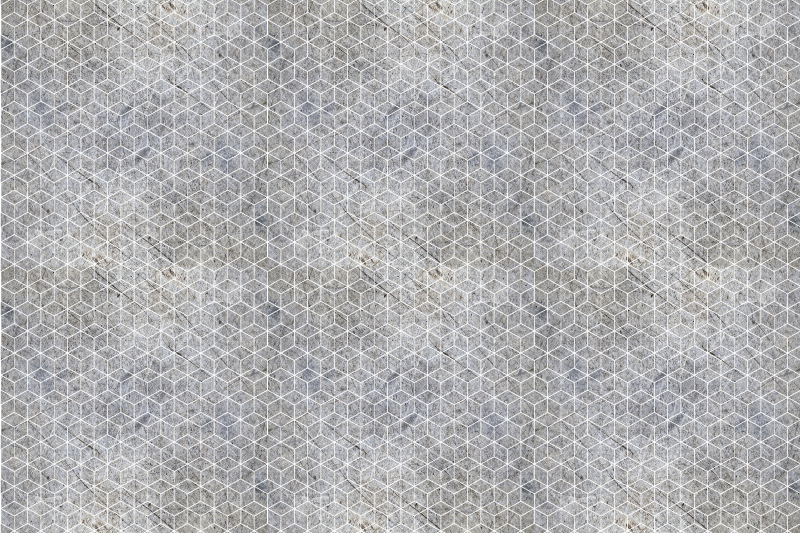 Geometric cement vinyl rug for home office - TenStickers