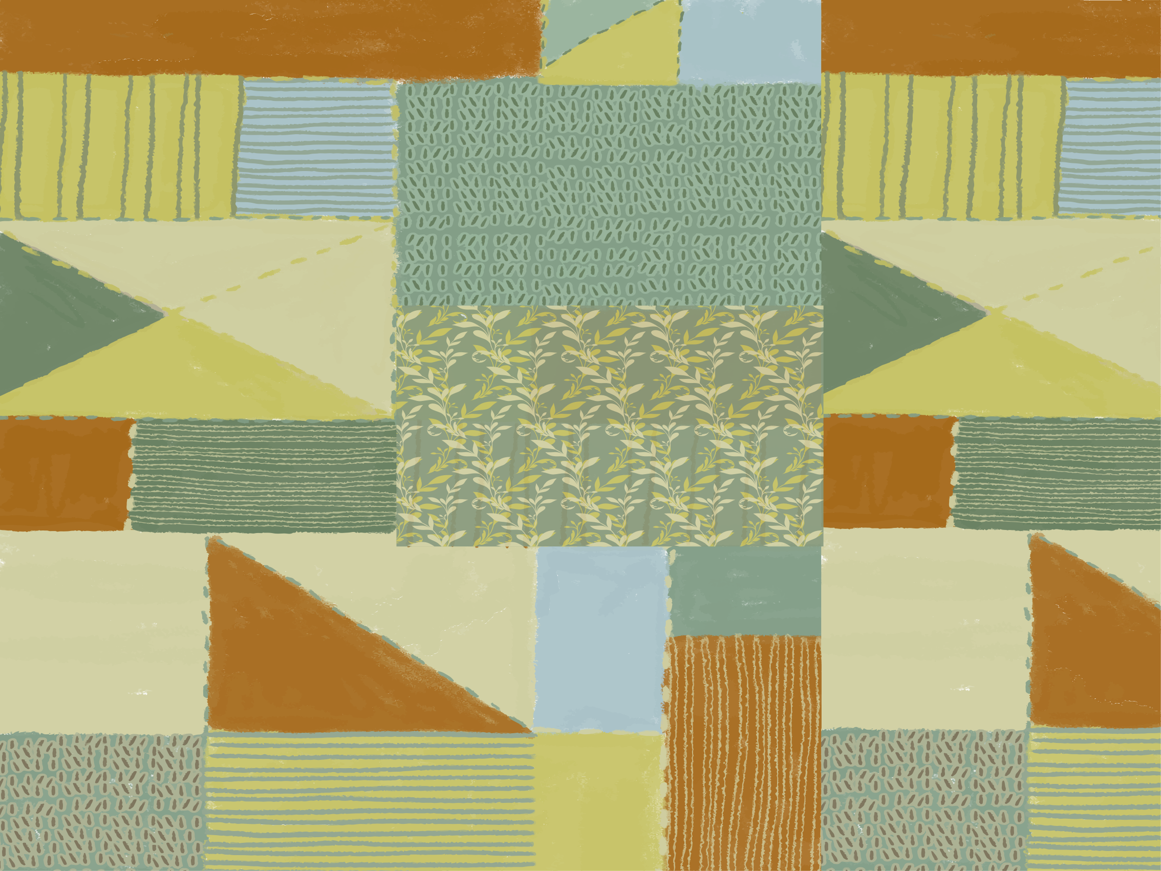 Geometric Patchwork Tapestry geometric rug - TenStickers