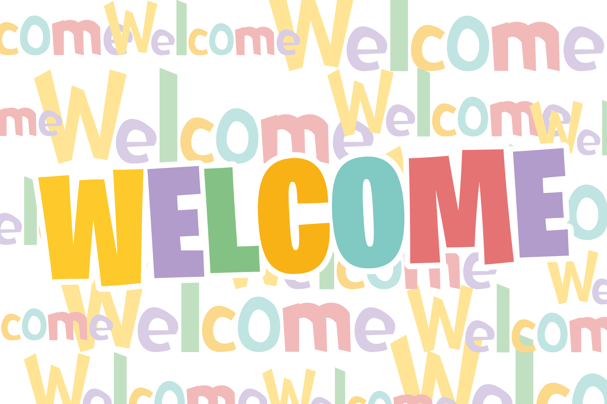 Colorful Welcome Typography custom rug - TenStickers