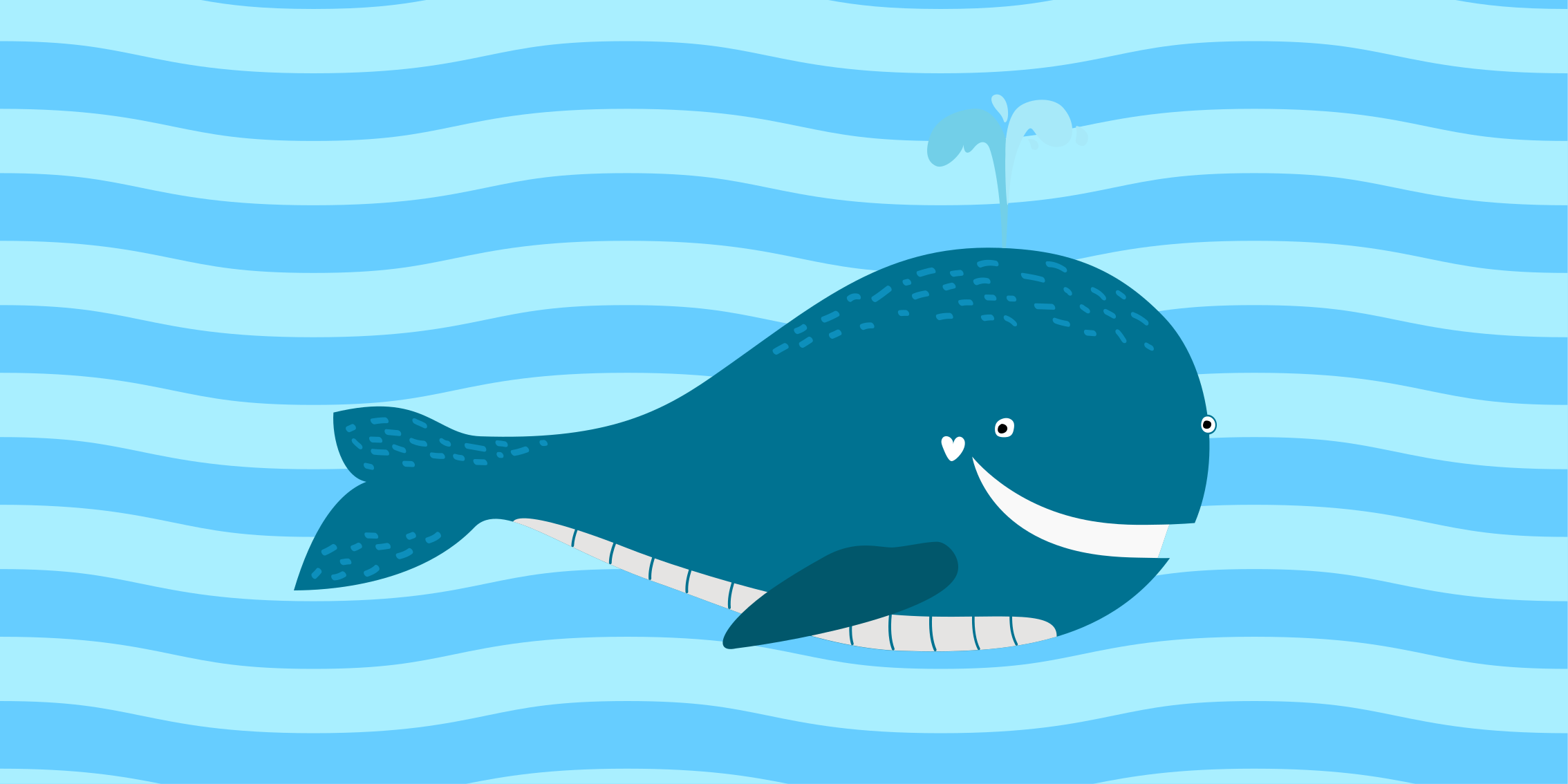 Smiling Whale Illustration playroom carpet - TenStickers