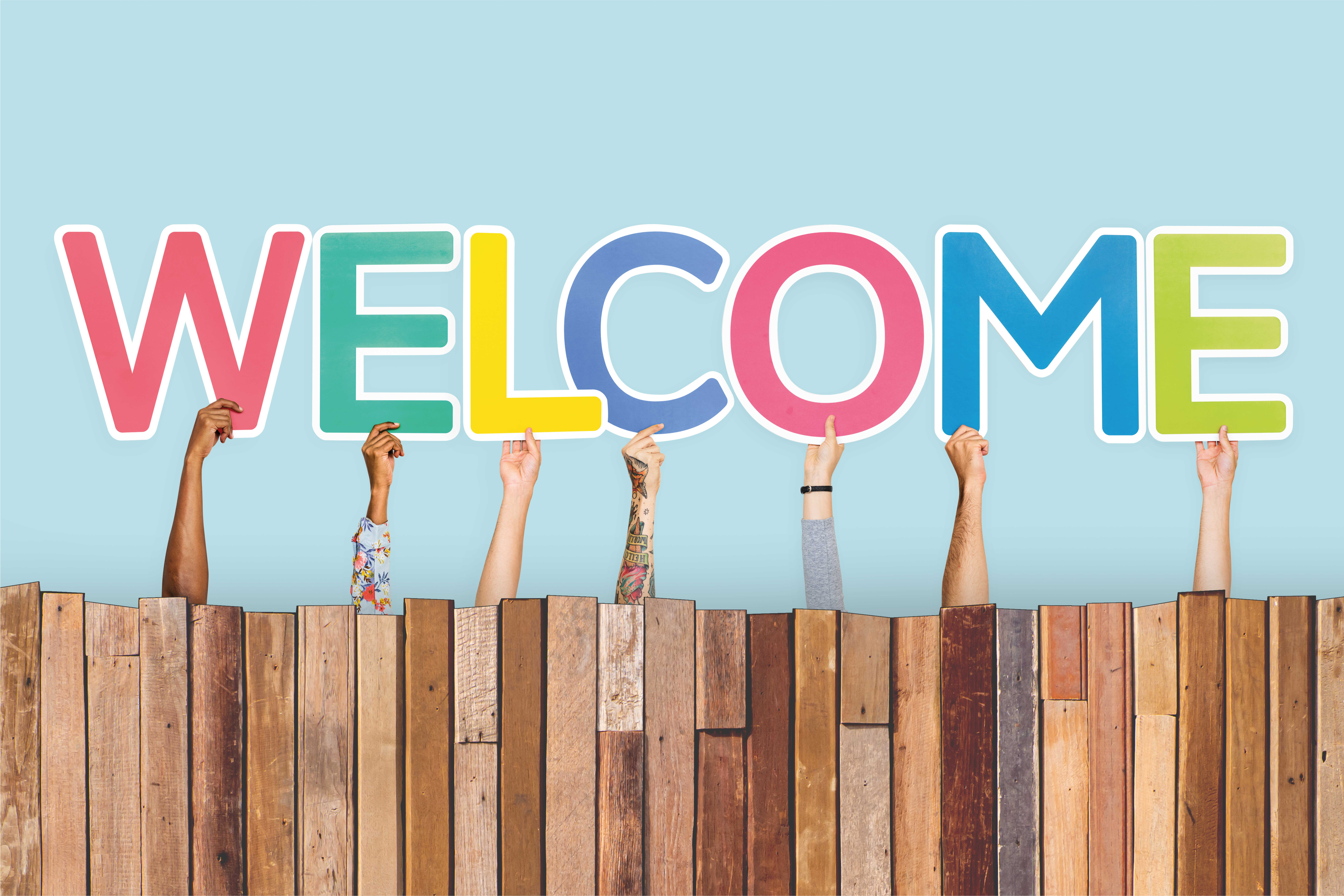Colorful Welcome Entry custom rug - TenStickers